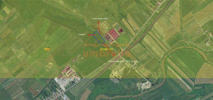 Teren de vanzare in Iclod 8.659m²/10€ m² DN1