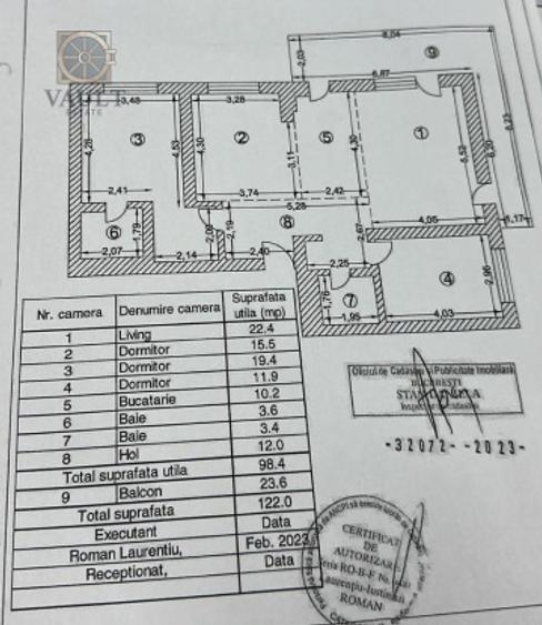3 CAMERE - 98 MP - NUSCO - PARCARE SUBTERANA