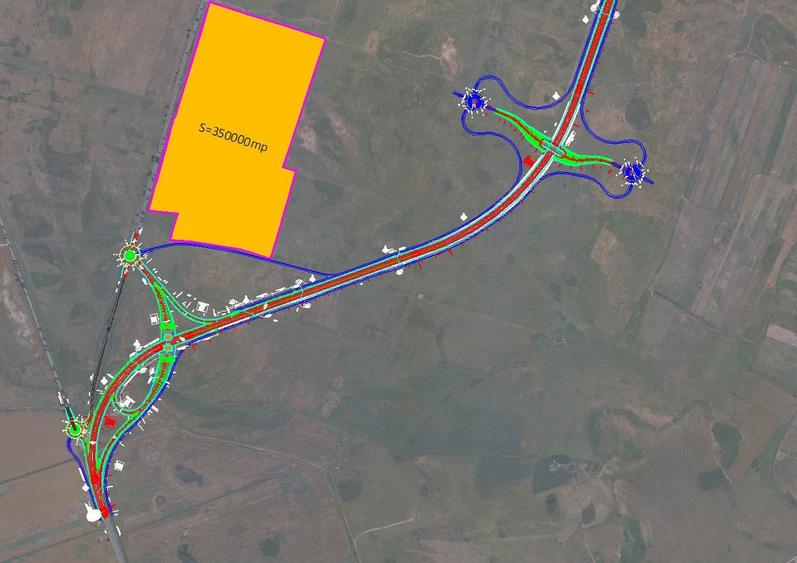 De vanzare teren logistica/industrial, coborare bretea A1 - Sanandrei, Timis