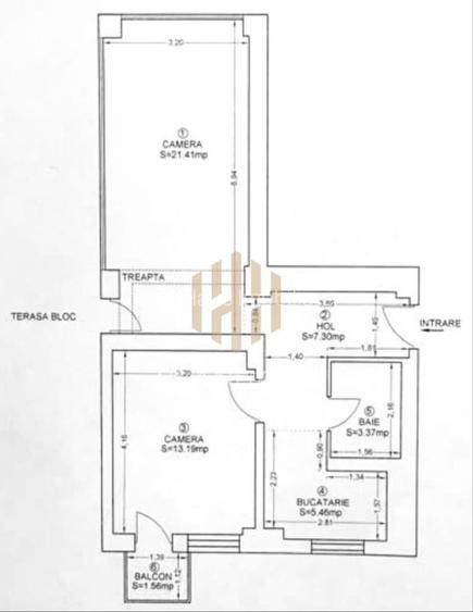 Apartament cu 2 camere - terasă de 60 mp – Zona Progresului, Str. Culturii - 8