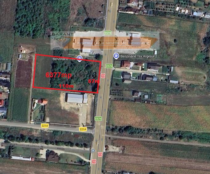 Vand Teren Intravilan 6.377 mp în Mărăcineni, Deschidere 57 m direct la DN73