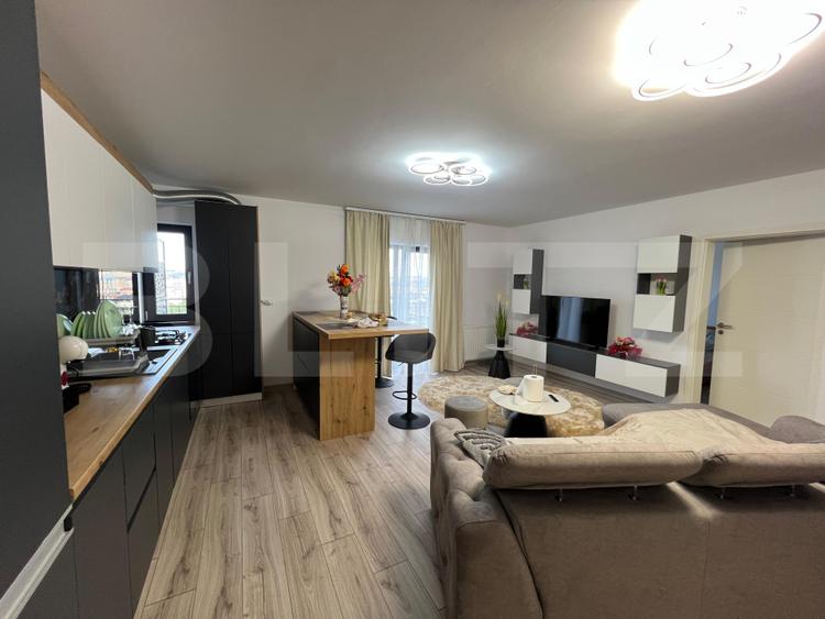 Apartament modern cu terasă de 15 m2 și priveliște panoramică – 58 m2, etaj 3