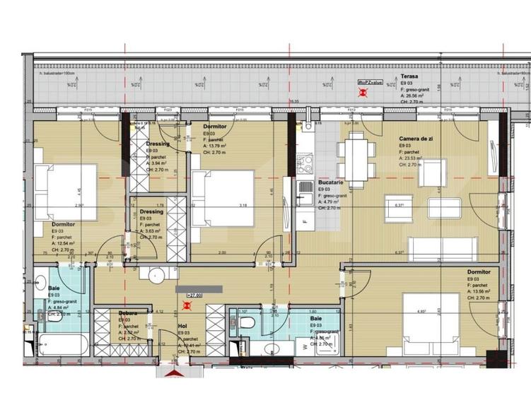 De inchiriat: Apartament 4 camere, 100 mp, view panoramic, Frunzisului