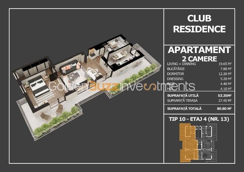 Apartament 2 camere | Terasa | Bucatarie Inchisa |