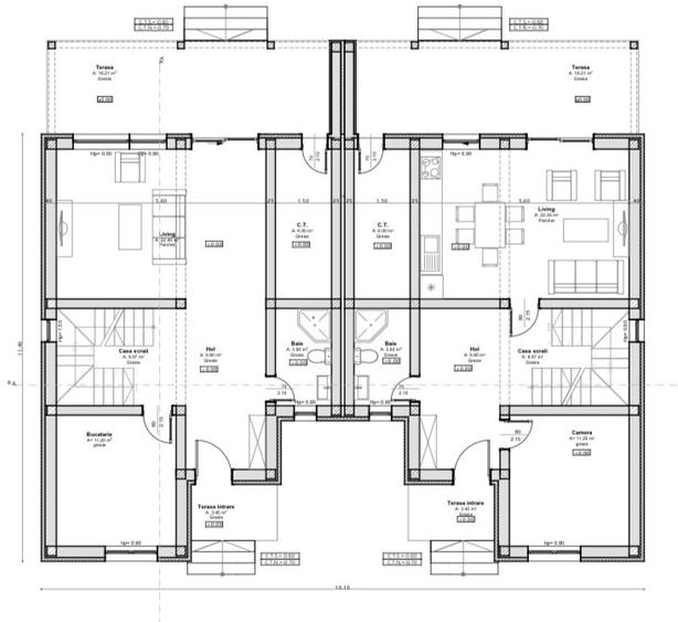 Duplex modern, 4 camere, 105 mp, 250 mp teren - Sanandrei
