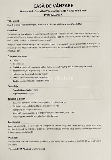 Casă 3 camere renovată complet, ultracentral, lângă Tomis M - 16