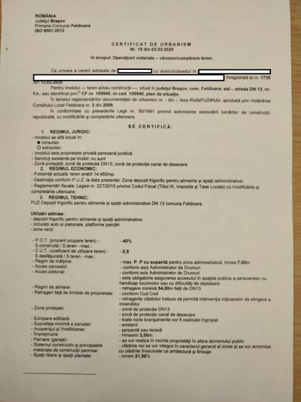 Teren intravilan Feldioara