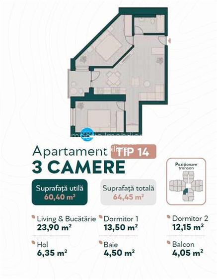 Proiect Deosebit, apartamente 3 camere, ROSETTI - 3