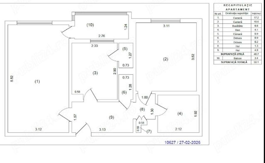 RAHOVA APARTAMENT 2 CAMERE ETAJ 4/8
