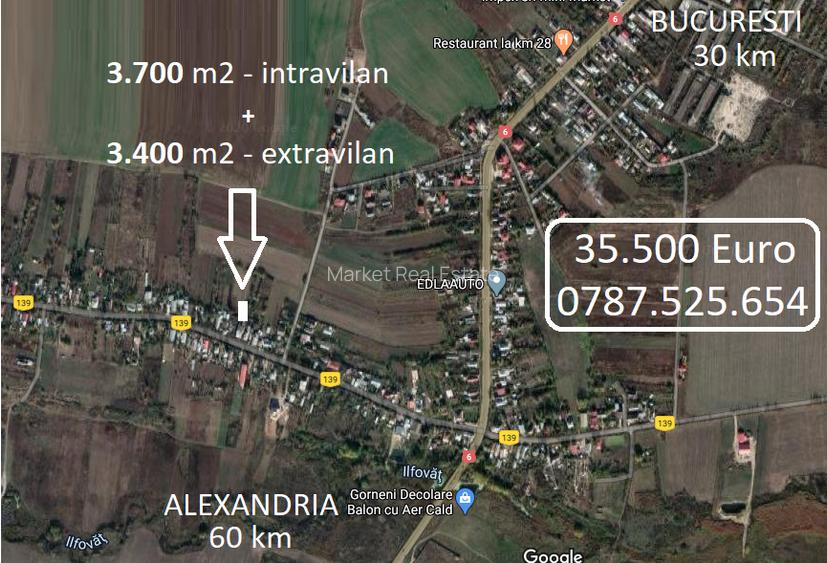 Vand teren Gorneni/Iepuresti/Giurgiu 3700 intravilan + 3400 extravilan - 2
