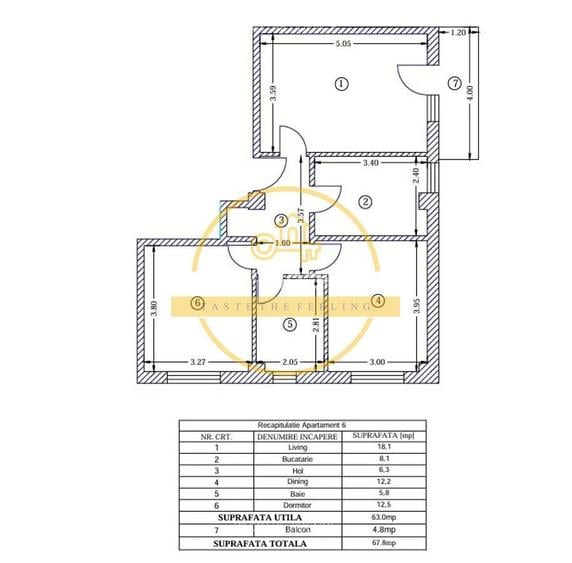 Apartament cu 3 camere/ 68 mp/ zona Miroslava
