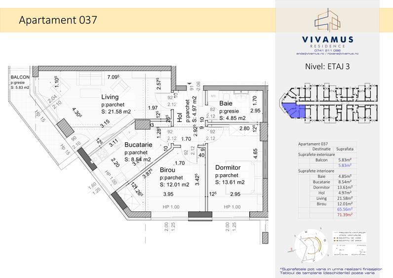 3 camere, 65 mp +  6 mp balcon, bloc nou Brasov, mai 2026 - 1