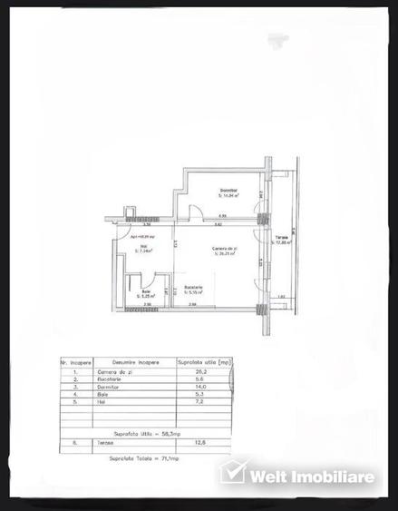 Apartament 2 camere, Zorilor, zona Frunzisului, parcare subterana, terasa