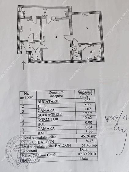 Apartament cu 2 camere, etajul 2, în cartierul Micro 16.
