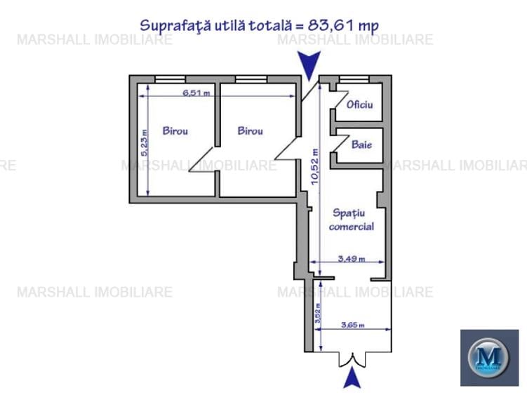 Spatiu comercial de inchiriat, zona Ultracentral, 78.8 mp #7903