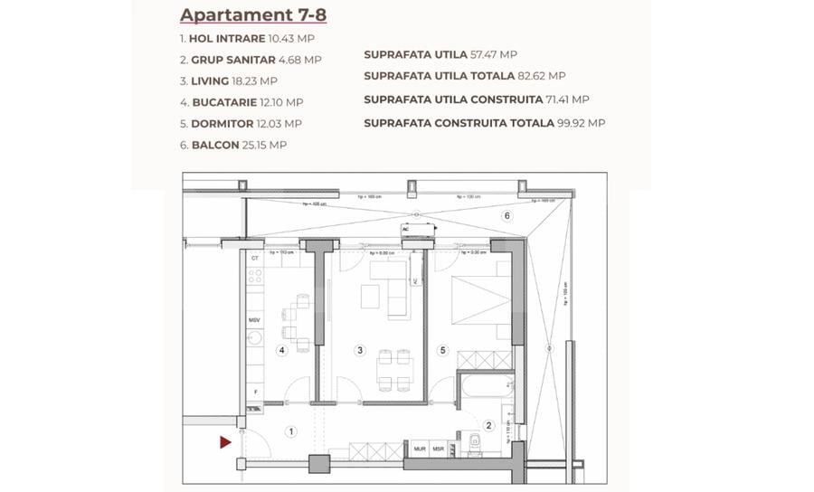 Apartament 2 camere, 82.62mp, ansamblu 0% Comision Achiziție, Calea Severinului