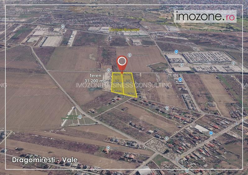 Dragomiresti Valea - Langa Centura, teren 15.600 mp, 28E/mp - 2