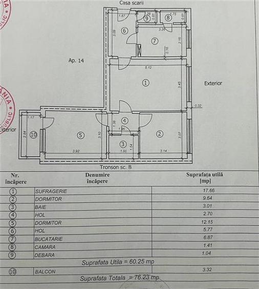 Zona Ura - Apartament cu 3 camere