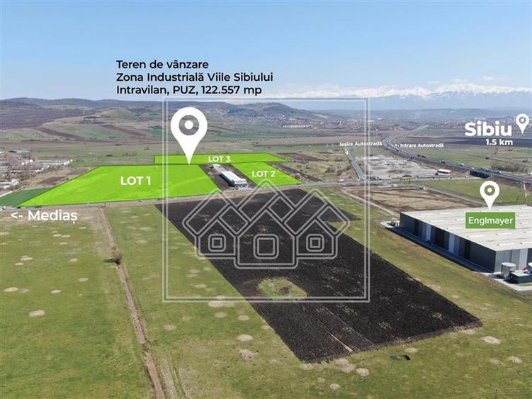 Teren 20.145 mp - 71.200 mp, PUZ, centru logistic - Viile Sibiului