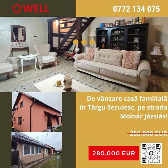 De vânzare casă familială în Târgu Secuiesc, pe strada Molnár Józsiás!