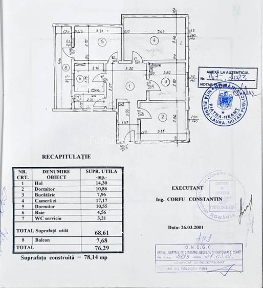 Apartament 3 camere.mobilat si utilat, 2 locuri parcare,zona Scoala nr.2 - 12