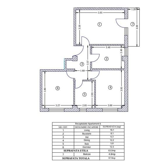 Ap 3 CD, 63 mp+4.80 mp balcon cu un loc de parcare inclus - 147000 Euro cu TVA