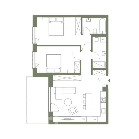 Apartament 3 Camere de vanzare 73 mp Semicentral - 2
