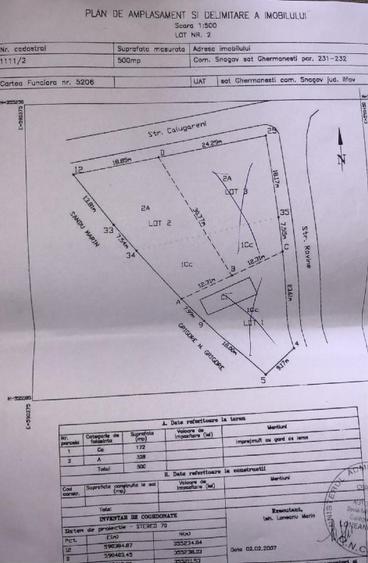 Teren Ghermănești (com. Snagov), 500mp, deschidere stradă 19m, toate utilitățile