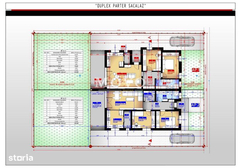 Duplex in Sacalaz | 3 camere | Terasa acoperita | Toate utilitatile |