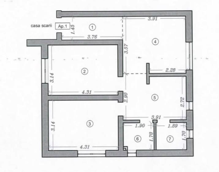 Apartament 3 camere la parter cu gradina 80 mp | Sanandrei
