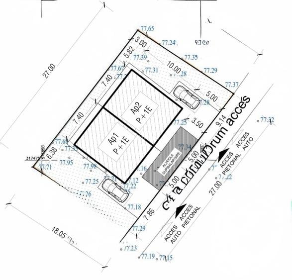 Vand teren intravilan cu autorizație de construire P+1 , Cornetu