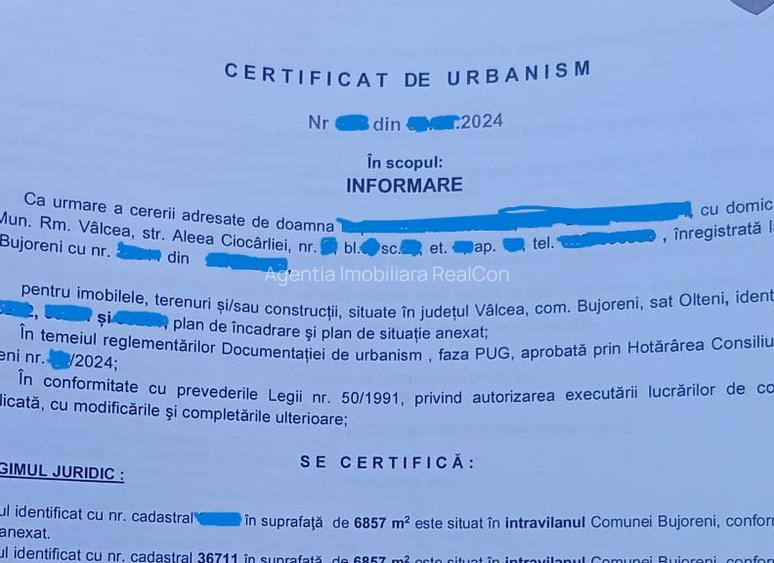 Teren Padure 6857 mp. intravilan Com Bujoreni-Valcea - 8