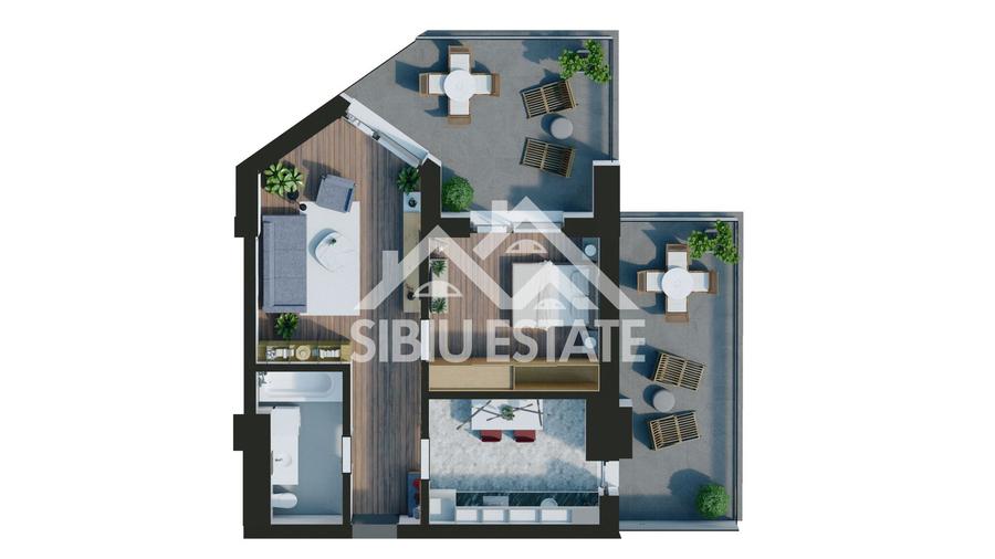 Apartament cu 2 camere-Design avangardist și confort contemporan