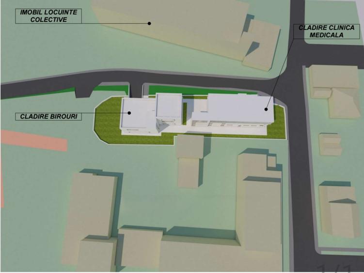 Teren 1166mp, proiect Clinica si Birouri, Gruia