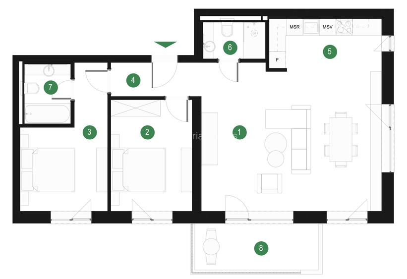 Apartament 3 cam Pipera  cu gradină proprie - langă  Pădurea Băneasa - 1