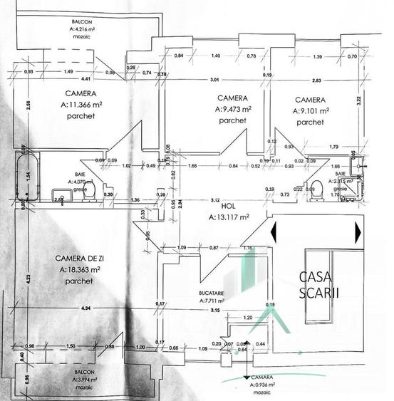 4 CAMERE DECOMANDATE | 80 MP | 2 BĂI | 2 BALCOANE | MĂRĂȘTI–CINEMA