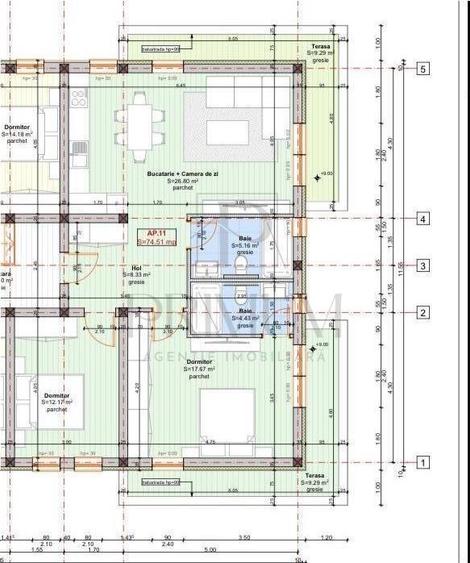 GIROC - 3 CAMERE SI 2 BAI - TERASE 19MP - POD - PARCARE INCLUSA