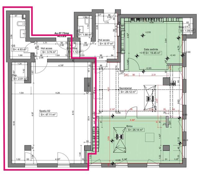Birou premium de 57 mp de închiriat – Arad Plaza, ultracentral
