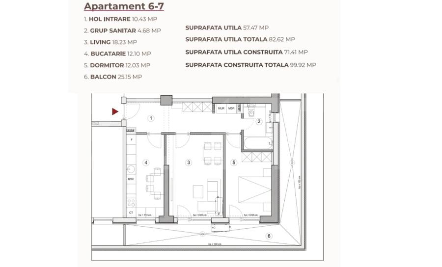 Apartament 2 camere, 82.62 mp, ansamblu 0% Comision Achiziție, Calea Severinului