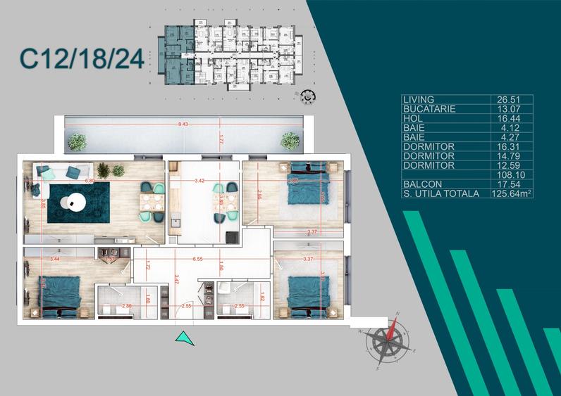 NOU! Ap Superb 4 Camere Dec Ideal Familie cu Mutare Imediata I Metrou 12 Minute