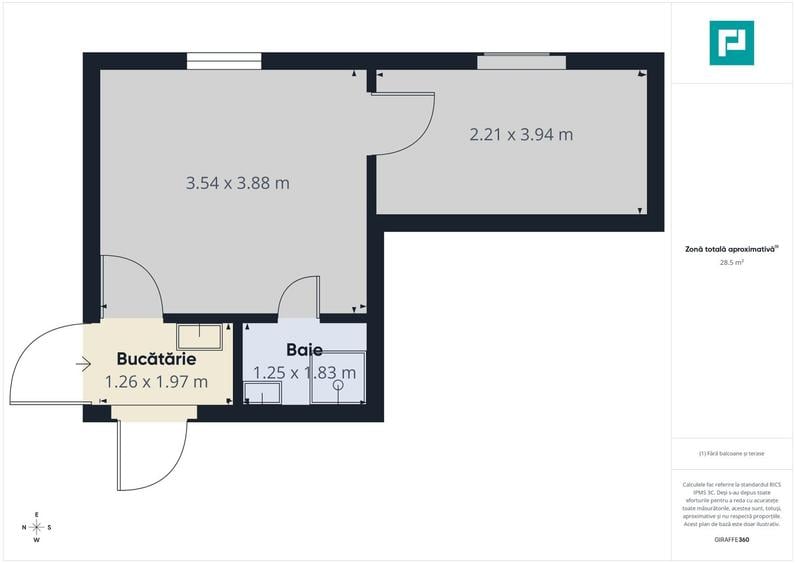 Apartament ultracentral cu 2 camere de închiriat