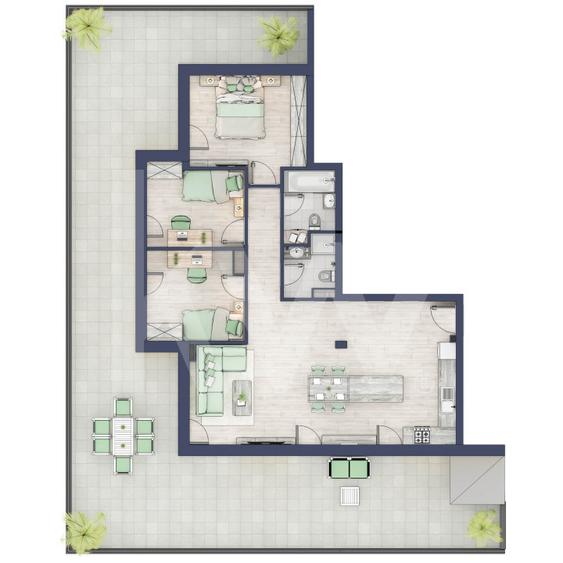 Penthouse 4 camere - priveliste fabuloasa - Ansamblu Premium - Sibiu