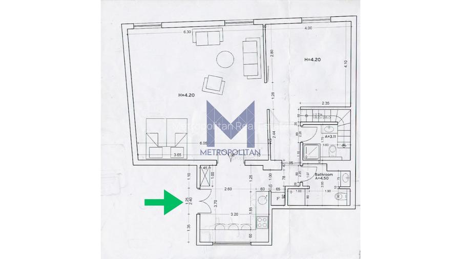 Apartament-galerie la kilometrul zero | 2 camere + mezanin, 2 băi - 1