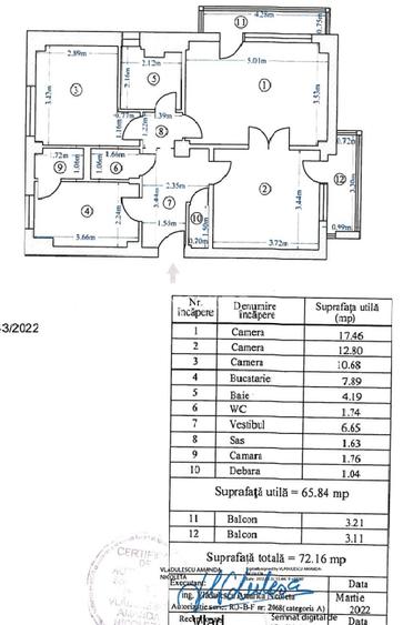 Apartament 3 camere | Bloc 1982 fara risc | Centrul Vechi Km0 - 1