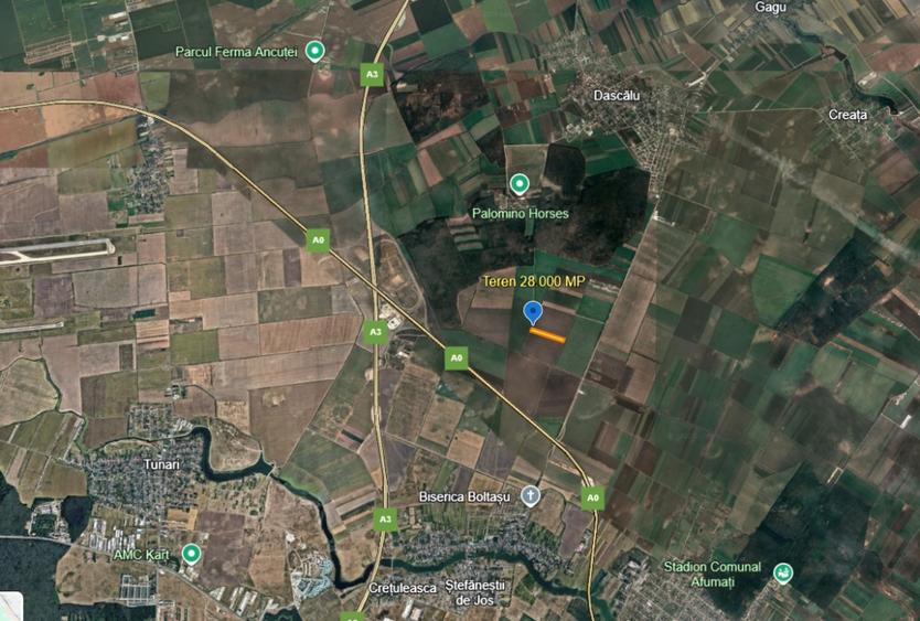 Vanzare Teren 28,000 MP Intravilan Tarla 8-Ștefăneștii de Jos, Zonă nod A3 – A0
