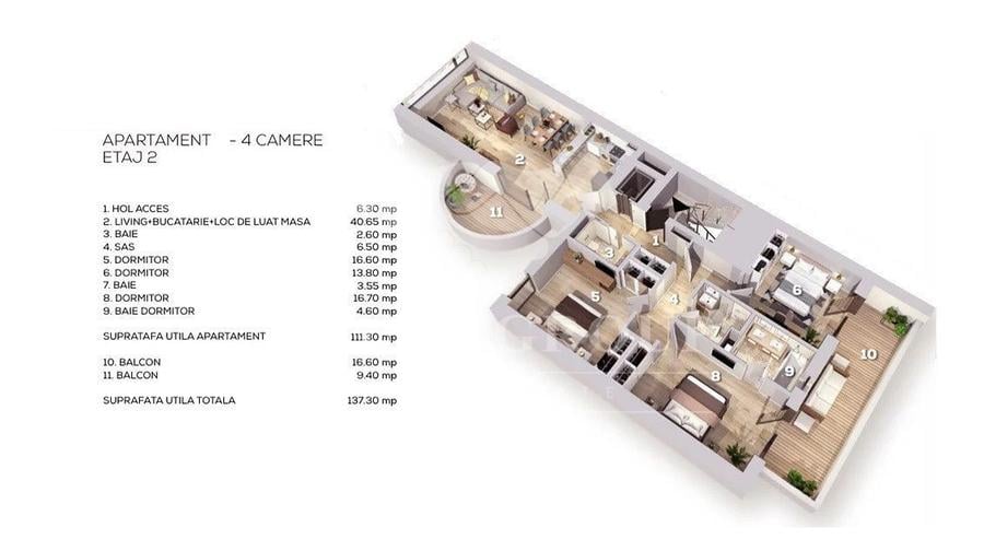 Apartament 4 camere Lux - Aviatorilor | Loc de parcare