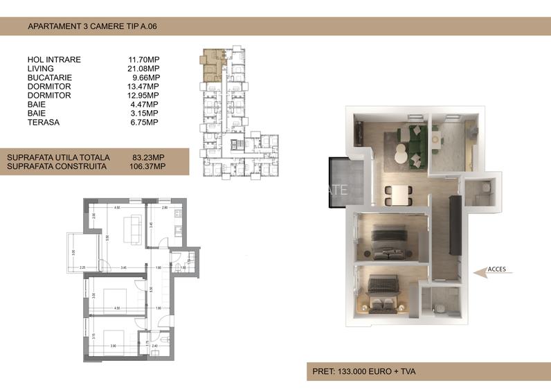 Apartament 3 camere Drumul Cooperativei, Bucuresti (133.000€ +TVA) - 4