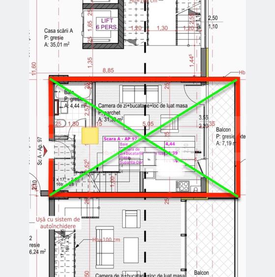 Ap 2 cam 58mp, tip Penthouse pe 2 niveluri, 2 Terase 16mp.