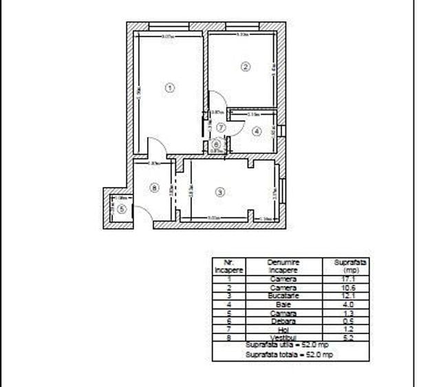 Apartament 2 camere-semidecomandat-zona Crangasi