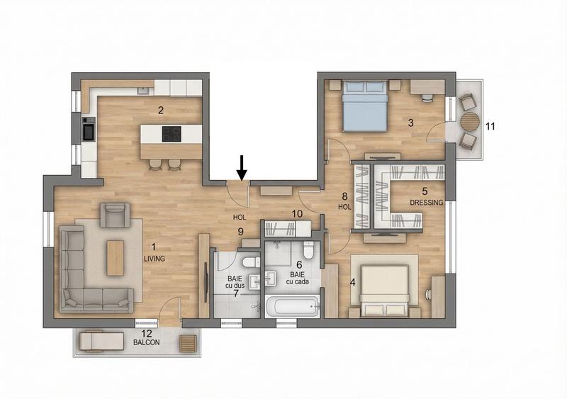 Apartament 3 camere, 102 mp, 2 parcări, Greenfield Băneasa